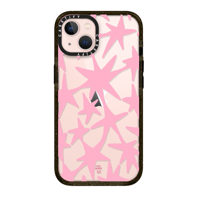 Eggsdoodz x CASETiFY iPhone 13 ケース ブラック インパクトケース Pink Stars