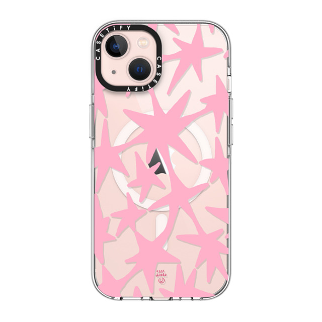 Eggsdoodz x CASETiFY iPhone 13 ケース クリア クリア ケース MagSafe対応 Pink Stars