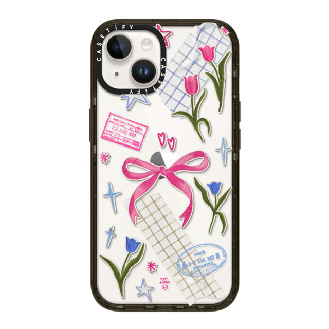 Eggsdoodz x CASETiFY iPhone 14 ケース ブラック インパクトケース Ribbons And Tulips