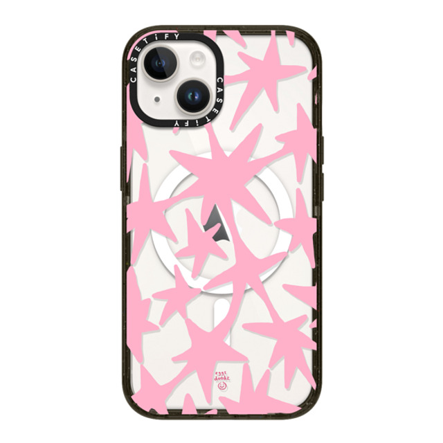 Eggsdoodz x CASETiFY iPhone 14 ケース ブラック インパクトケース MagSafe対応 Pink Stars