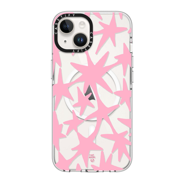 Eggsdoodz x CASETiFY iPhone 14 ケース クリア クリア ケース MagSafe対応 Pink Stars