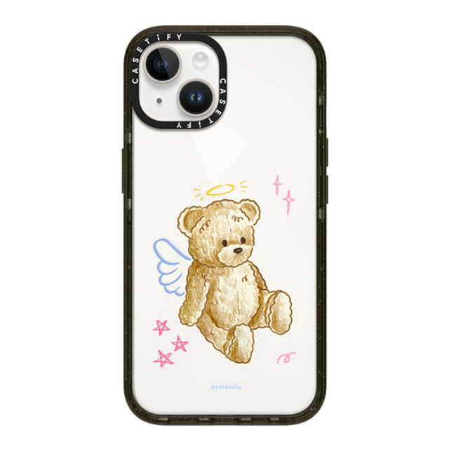 Eggsdoodz x CASETiFY iPhone 14 ケース ブラック インパクトケース Angel Teddy Bear