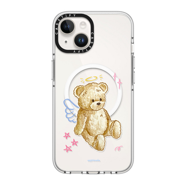 Eggsdoodz x CASETiFY iPhone 14 Case Clear Clear Case MagSafe Compatible Angel Teddy Bear Eggsdoodz x CASETiFY iPhone 14 Case Clear Clear Case MagSafe Compatible Angel Teddy Bear