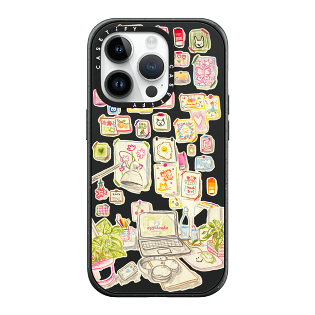 Eggsdoodz x CASETiFY iPhone 14 Pro ケース マットブラック インパクトケース MagSafe対応 Gallery Wall Art