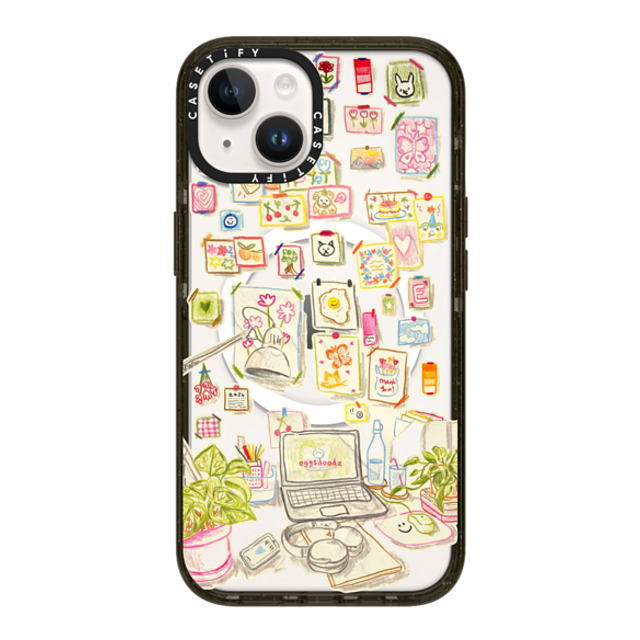 Eggsdoodz x CASETiFY iPhone 14 ケース ブラック インパクトケース MagSafe対応 Gallery Wall Art