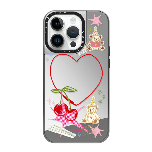 Eggsdoodz x CASETiFY iPhone 14 Pro Case シルバー (シルバーバンパー) ミラーケース MagSafe対応 Party Teddy Bears Eggsdoodz x CASETiFY iPhone 14 Pro Case シルバー (シルバーバンパー) ミラーケース MagSafe対応 Party Teddy Bears