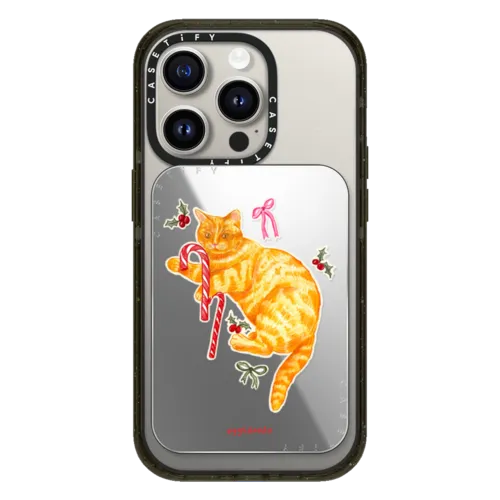 Snappy Cardholder Stand - Candy Cane Cat