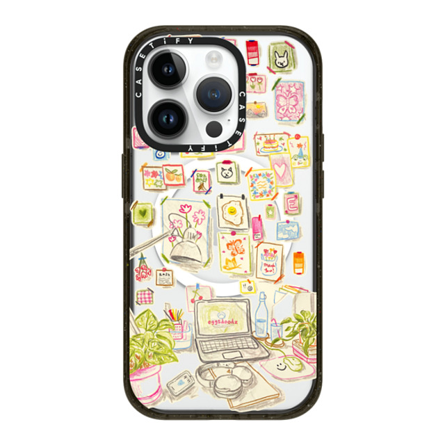 Eggsdoodz x CASETiFY iPhone 14 Pro ケース ブラック インパクトケース MagSafe対応 Gallery Wall Art