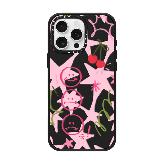 Eggsdoodz x CASETiFY iPhone 16 Pro Max Case Sticker,Cherry Matte Black Impact Case MagSafe Compatible Happy Sad Collage Back to School Eggsdoodz x CASETiFY iPhone 16 Pro Max Case Sticker,Cherry Matte Black Impact Case MagSafe Compatible Happy Sad Collage Back to School