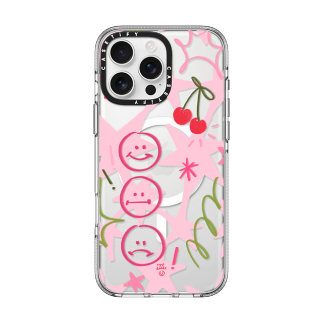 Eggsdoodz x CASETiFY iPhone 16 Pro Max ケース Sticker,Cherry クリア クリア ケース MagSafe対応 Happy Sad Collage Back to School Eggsdoodz x CASETiFY iPhone 16 Pro Max ケース Sticker,Cherry クリア クリア ケース MagSafe対応 Happy Sad Collage Back to School