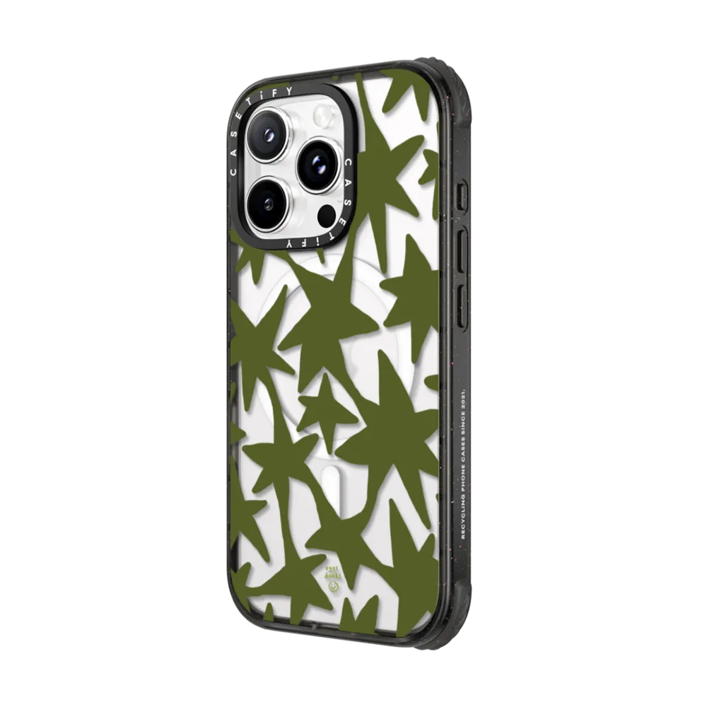Ultra Impact iPhone 16 Pro Max Case MagSafe Compatible - Green Stars