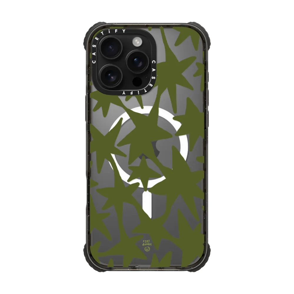 Ultra Impact iPhone 16 Pro Max Case MagSafe Compatible - Green Stars