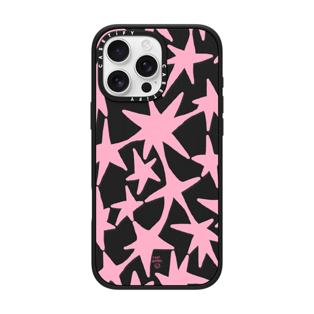 Eggsdoodz x CASETiFY iPhone 16 Pro Max ケース マットブラック インパクトケース MagSafe対応 Pink Stars