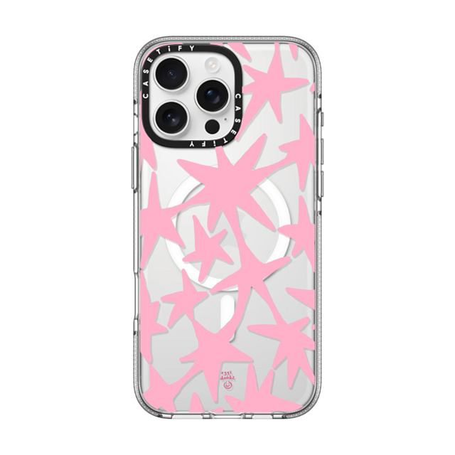 Eggsdoodz x CASETiFY iPhone 16 Pro Max ケース クリア クリア ケース MagSafe対応 Pink Stars