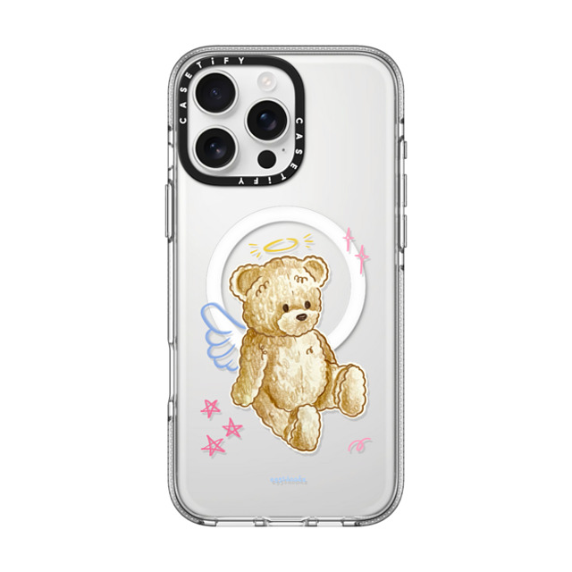 Eggsdoodz x CASETiFY iPhone 16 Pro Max ケース クリア クリア ケース MagSafe対応 Angel Teddy Bear