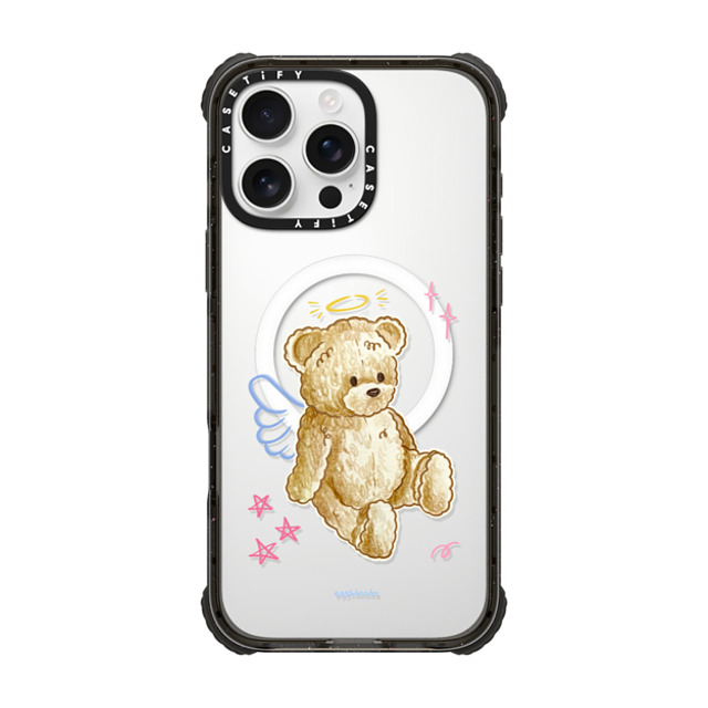 Eggsdoodz x CASETiFY iPhone 16 Pro Max Case Black ウルトラ インパクトケース MagSafe 対応 Angel Teddy Bear Eggsdoodz x CASETiFY iPhone 16 Pro Max Case Black ウルトラ インパクトケース MagSafe 対応 Angel Teddy Bear