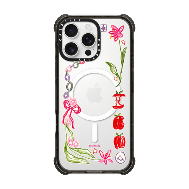 Eggsdoodz x CASETiFY iPhone 16 Pro Max ケース Sticker,Floral ブラック ウルトラ インパクトケース MagSafe 対応 Sweet Apples New iPhone Eggsdoodz x CASETiFY iPhone 16 Pro Max ケース Sticker,Floral ブラック ウルトラ インパクトケース MagSafe 対応 Sweet Apples New iPhone