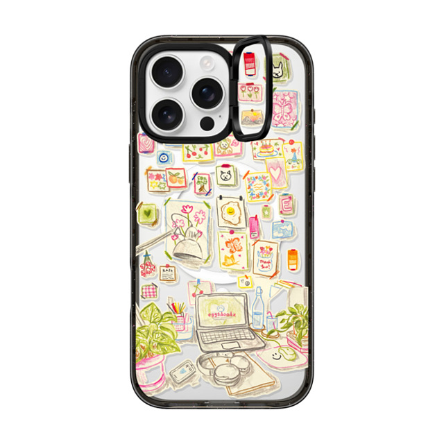 Eggsdoodz x CASETiFY iPhone 16 Pro Max ケース ブラック インパクトリングスタンドケース MagSafe対応 Gallery Wall Art