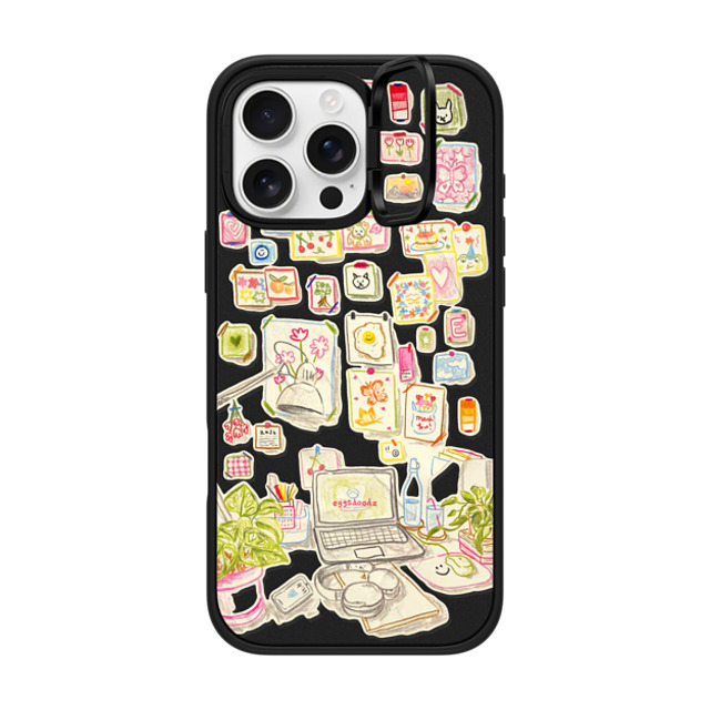 Eggsdoodz x CASETiFY iPhone 16 Pro Max ケース マットブラック インパクトリングスタンドケース MagSafe対応 Gallery Wall Art