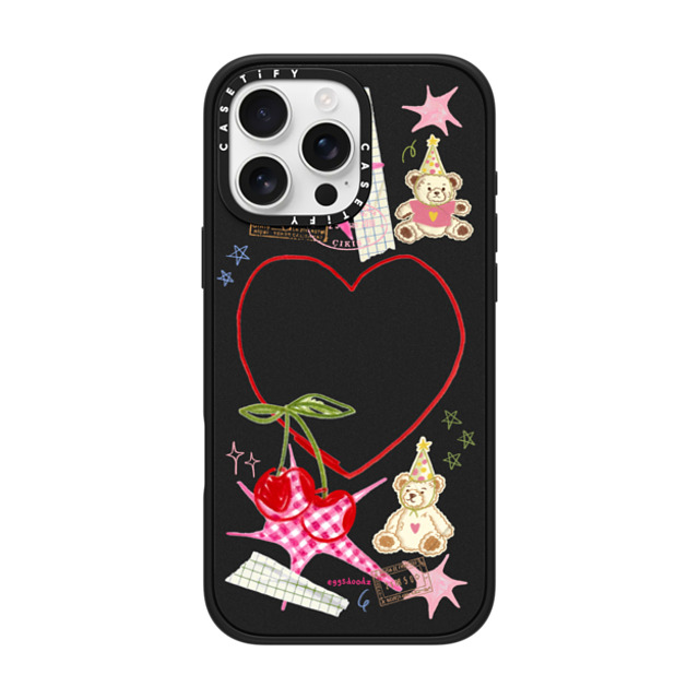 Eggsdoodz x CASETiFY iPhone 16 Pro Max ケース マットブラック インパクトケース MagSafe対応 Party Teddy Bears