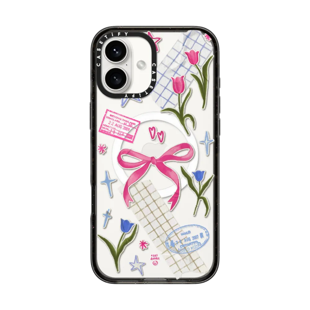 Impact iPhone 16 Plus Case MagSafe Compatible - Ribbons And Tulips