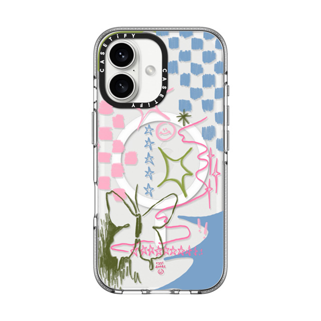 Eggsdoodz x CASETiFY iPhone 16 Case Sticker,Floral クリア クリア ケース MagSafe対応 Checkered Butterflies Back to School Eggsdoodz x CASETiFY iPhone 16 Case Sticker,Floral クリア クリア ケース MagSafe対応 Checkered Butterflies Back to School
