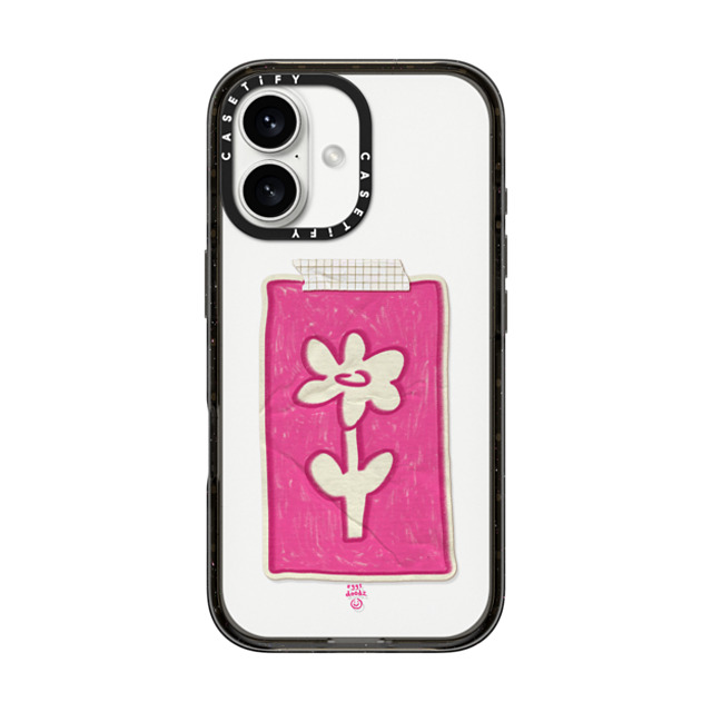 Eggsdoodz x CASETiFY iPhone 16 Case Sticker,Floral Black インパクトケース Pink Daisy Mother's Day Eggsdoodz x CASETiFY iPhone 16 Case Sticker,Floral Black インパクトケース Pink Daisy Mother's Day