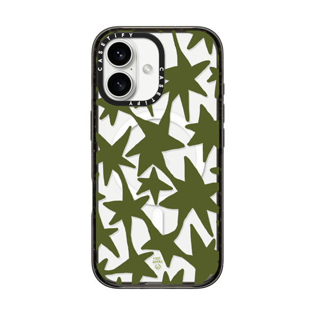 Eggsdoodz x CASETiFY iPhone 16 ケース Sticker,Floral ブラック インパクトケース MagSafe対応 Green Stars Father's Day Eggsdoodz x CASETiFY iPhone 16 ケース Sticker,Floral ブラック インパクトケース MagSafe対応 Green Stars Father's Day