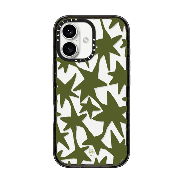 Eggsdoodz x CASETiFY iPhone 16 Case Sticker,Floral Black Impact Case Green Stars Father's Day Eggsdoodz x CASETiFY iPhone 16 Case Sticker,Floral Black Impact Case Green Stars Father's Day