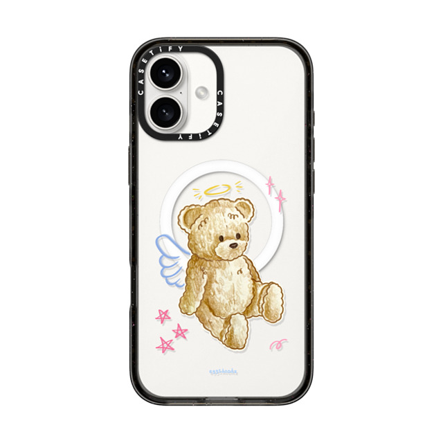 Eggsdoodz x CASETiFY iPhone 16 Plus Case Black Impact Case MagSafe Compatible Angel Teddy Bear Eggsdoodz x CASETiFY iPhone 16 Plus Case Black Impact Case MagSafe Compatible Angel Teddy Bear