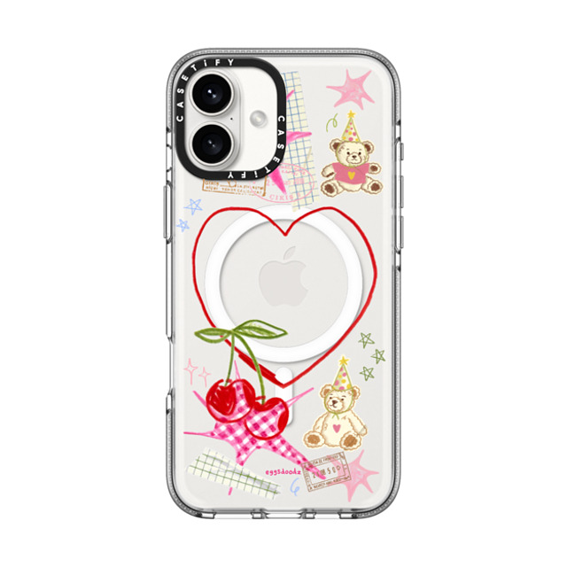 Eggsdoodz x CASETiFY iPhone 16 Plus ケース クリア クリア ケース MagSafe対応 Party Teddy Bears