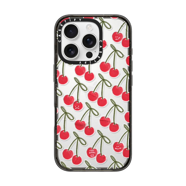Eggsdoodz x CASETiFY iPhone 16 Pro ケース Sticker,Cherry ブラック インパクトケース Happy Cherry Sad Cherry Back to School Eggsdoodz x CASETiFY iPhone 16 Pro ケース Sticker,Cherry ブラック インパクトケース Happy Cherry Sad Cherry Back to School