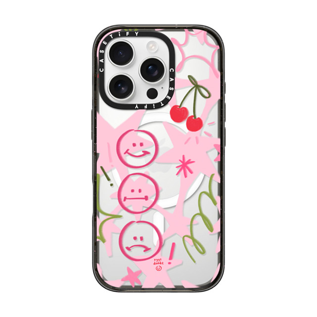 Eggsdoodz x CASETiFY iPhone 16 Pro Case Sticker,Cherry Black Impact Case MagSafe Compatible Happy Sad Collage Back to School Eggsdoodz x CASETiFY iPhone 16 Pro Case Sticker,Cherry Black Impact Case MagSafe Compatible Happy Sad Collage Back to School