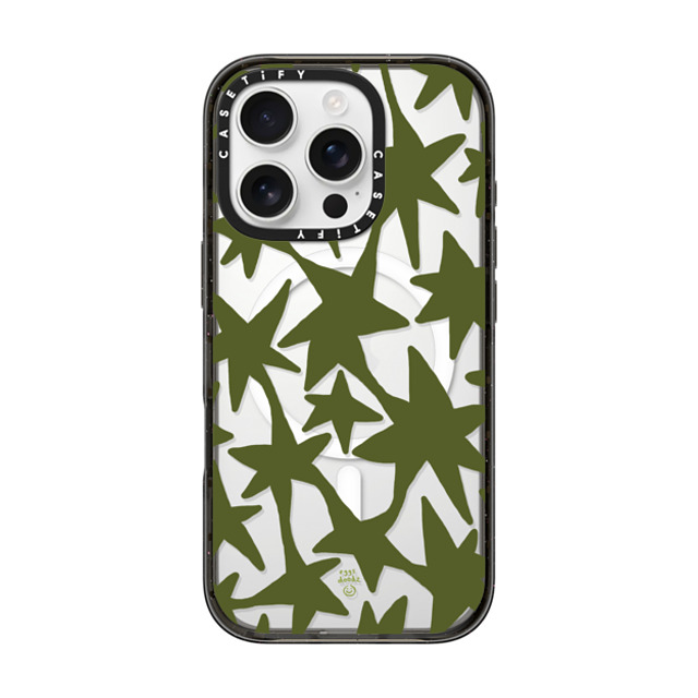 Eggsdoodz x CASETiFY iPhone 16 Pro Case Sticker,Floral Black Impact Case MagSafe Compatible Green Stars Father's Day Eggsdoodz x CASETiFY iPhone 16 Pro Case Sticker,Floral Black Impact Case MagSafe Compatible Green Stars Father's Day