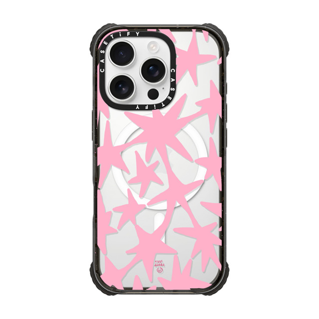 Eggsdoodz x CASETiFY iPhone 16 Pro Case Black ウルトラ インパクトケース MagSafe 対応 Pink Stars Eggsdoodz x CASETiFY iPhone 16 Pro Case Black ウルトラ インパクトケース MagSafe 対応 Pink Stars