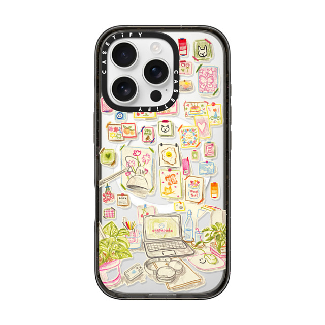 Eggsdoodz x CASETiFY iPhone 16 Pro ケース ブラック インパクトケース MagSafe対応 Gallery Wall Art