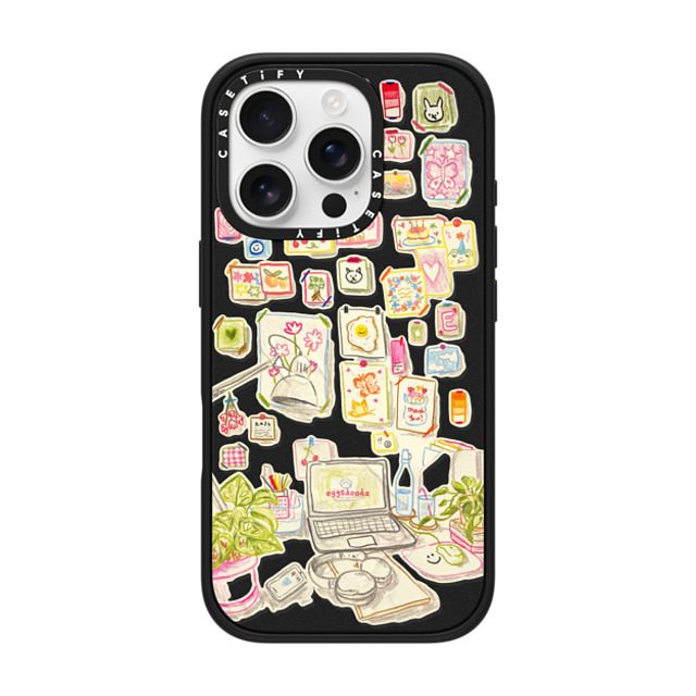 Eggsdoodz x CASETiFY iPhone 16 Pro ケース マットブラック インパクトケース MagSafe対応 Gallery Wall Art