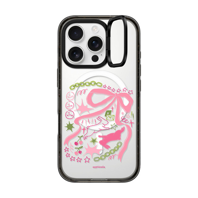 Eggsdoodz x CASETiFY iPhone 16 Pro ケース Floral,Ribbon ブラック インパクトリングスタンドケース MagSafe対応 Bows and Bunnies Father's Day Eggsdoodz x CASETiFY iPhone 16 Pro ケース Floral,Ribbon ブラック インパクトリングスタンドケース MagSafe対応 Bows and Bunnies Father's Day