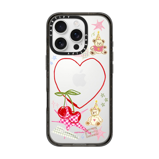 Eggsdoodz x CASETiFY iPhone 16 Pro ケース ブラック インパクトケース Party Teddy Bears
