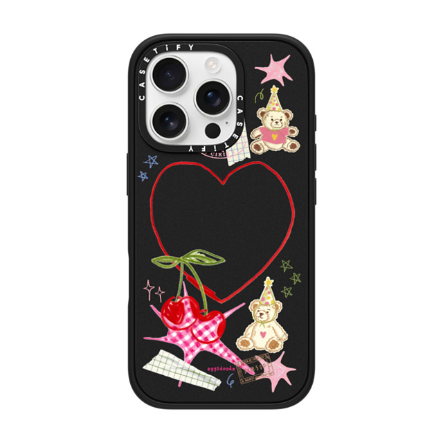 Eggsdoodz x CASETiFY iPhone 16 Pro ケース マットブラック インパクトケース Party Teddy Bears