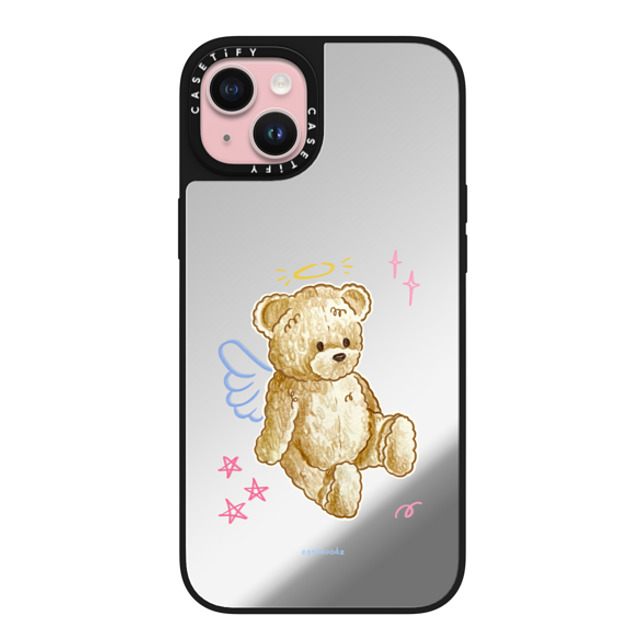 Eggsdoodz x CASETiFY iPhone 15 Plus ケース Floral,Heart Silver on Black ミラーケース MagSafe対応 Angel Teddy Bear Father's Day Eggsdoodz x CASETiFY iPhone 15 Plus ケース Floral,Heart Silver on Black ミラーケース MagSafe対応 Angel Teddy Bear Father's Day