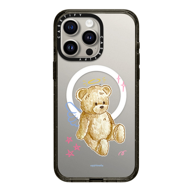 Eggsdoodz x CASETiFY iPhone 15 Pro Max ケース ブラック インパクトケース MagSafe対応 Angel Teddy Bear