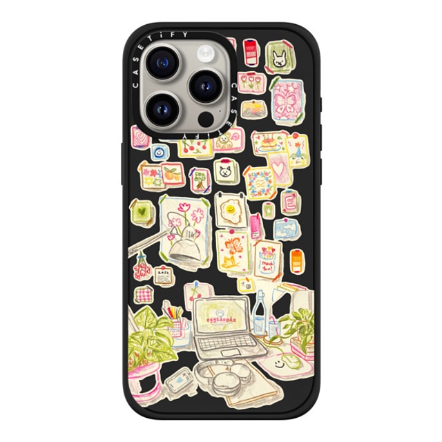 Eggsdoodz x CASETiFY iPhone 15 Pro Max ケース マットブラック インパクトケース MagSafe対応 Gallery Wall Art