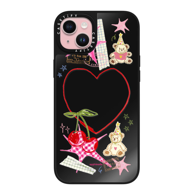 Eggsdoodz x CASETiFY iPhone 15 Plus Case Sticker,Cherry Black on Black ミラーケース MagSafe対応 Party Teddy Bears Mother's Day Eggsdoodz x CASETiFY iPhone 15 Plus Case Sticker,Cherry Black on Black ミラーケース MagSafe対応 Party Teddy Bears Mother's Day