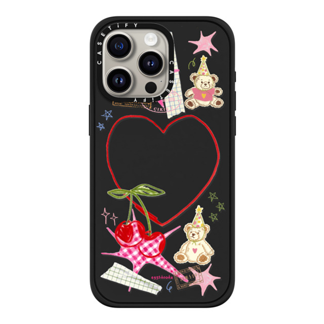 Eggsdoodz x CASETiFY iPhone 15 Pro Max ケース マットブラック インパクトケース MagSafe対応 Party Teddy Bears