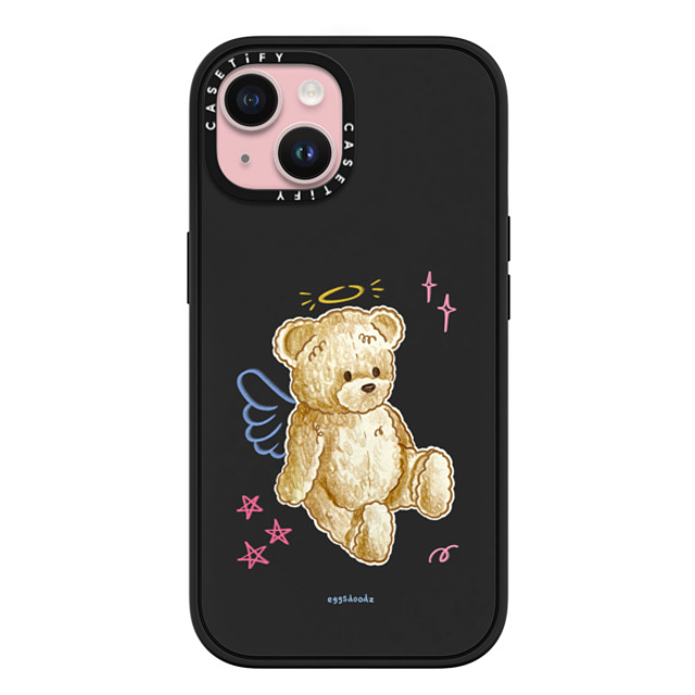 Eggsdoodz x CASETiFY iPhone 15 ケース マットブラック インパクトケース MagSafe対応 Angel Teddy Bear