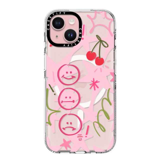 Eggsdoodz x CASETiFY iPhone 15 ケース Sticker,Cherry クリア クリア ケース MagSafe対応 Happy Sad Collage Back to School Eggsdoodz x CASETiFY iPhone 15 ケース Sticker,Cherry クリア クリア ケース MagSafe対応 Happy Sad Collage Back to School