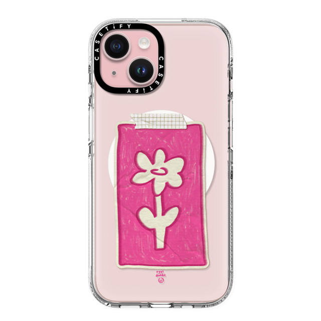 Eggsdoodz x CASETiFY iPhone 15 Case Sticker,Floral クリア クリア ケース MagSafe対応 Pink Daisy Back to School Eggsdoodz x CASETiFY iPhone 15 Case Sticker,Floral クリア クリア ケース MagSafe対応 Pink Daisy Back to School
