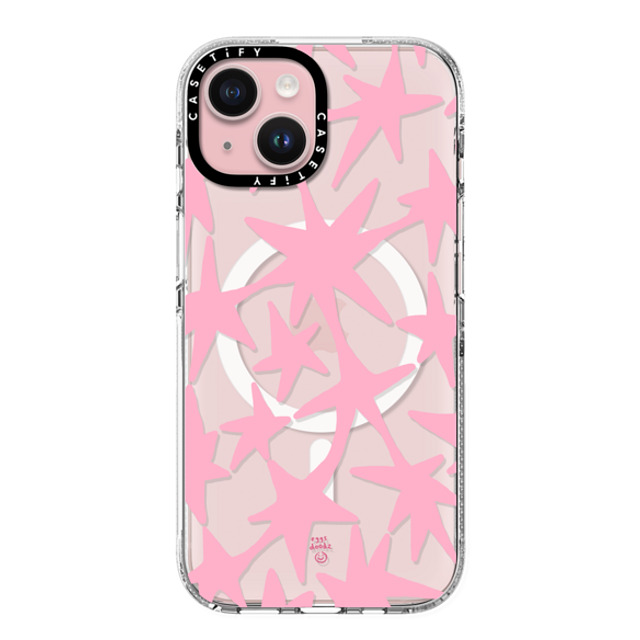 Eggsdoodz x CASETiFY iPhone 15 ケース クリア クリア ケース MagSafe対応 Pink Stars