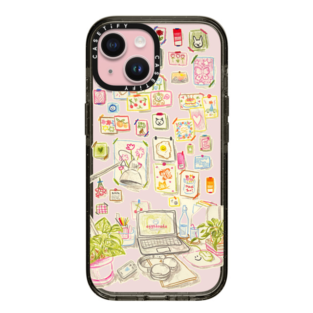 Eggsdoodz x CASETiFY iPhone 15 ケース ブラック インパクトケース Gallery Wall Art